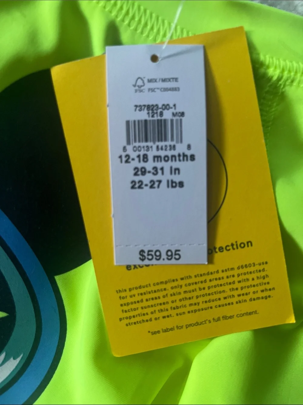 Disney Neon Green Mickey Snorkel Rash Guard with Blue Underwater Swim Shorts